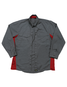 Camisa profesional mangas largas Dry Tech gris con rojo Driven