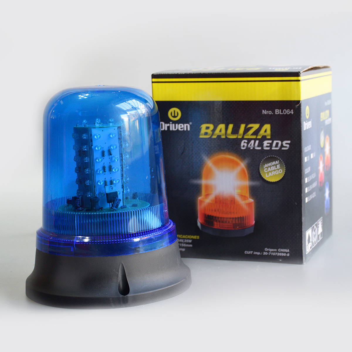 BL064-AZUL BALIZA 64 LEDS MULTIVOLTAJE 12 Y 24 VOLTS - DRIVEN